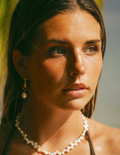 Necklace Fresh Water Pearl Vintage (NK30) 18K GP New