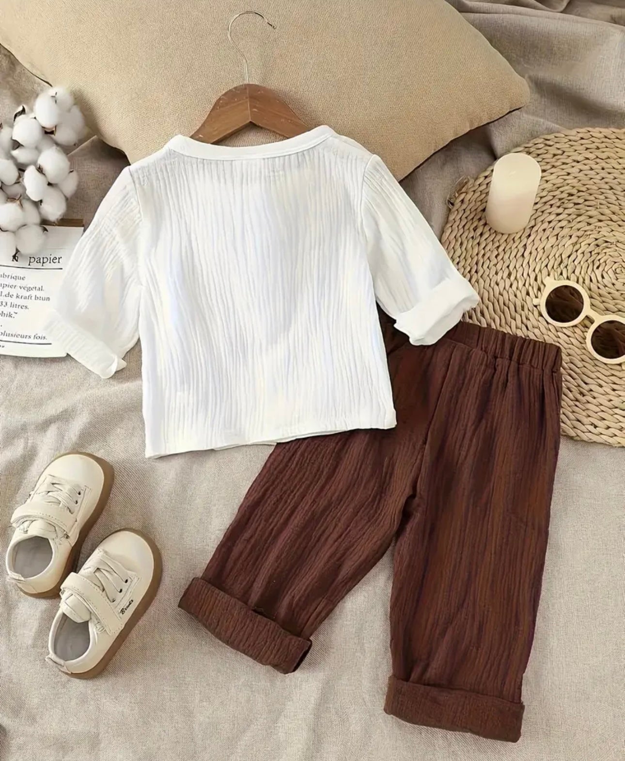 Baby Boys Long Sleeve and Pants Set Cotton Bubble