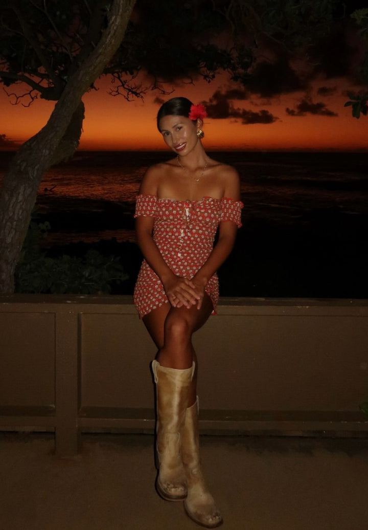 sunset mini dress Sunset Smoched Mini Dress