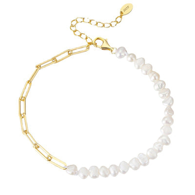 Bracelet Pearl + Clip Chain (BR39) 18K GP