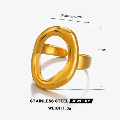 Ring Oval 18K GP & Silver (RG3)- Non Tarnish