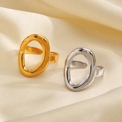 Ring Oval 18K GP & Silver (RG3)- Non Tarnish