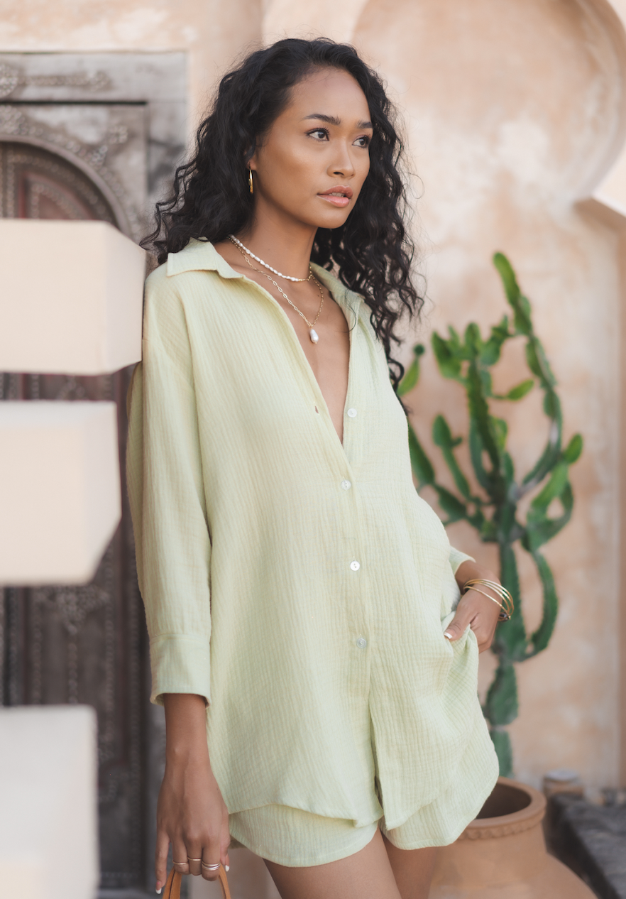 Kailua Bubble Gauze Cotton Shorts Assorted Colors Mila The Label