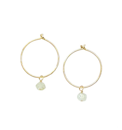 Earrings Perfect Hoop 14K GF - Assorted Gemstones