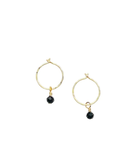 Earrings Itsy Bitsy Mini Hoop 14K GF - Assorted Gemstones