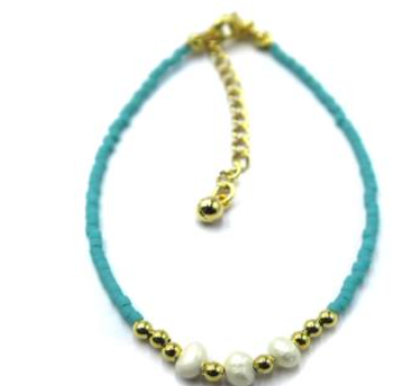 Bracelet 3 Mini Pearls (BR27) 18K GP - Assorted Colors
