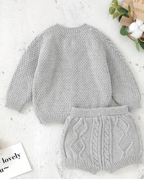 Baby Set Knitted Jacket & Shorts - Assorted Colors & Sizes
