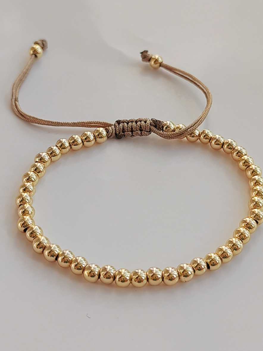 Bracelet Gold Dots 18K GP  (BR5) Adjustable