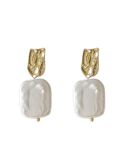 Earrings  Baroque Pearl  Drop 14K GP (ER6)