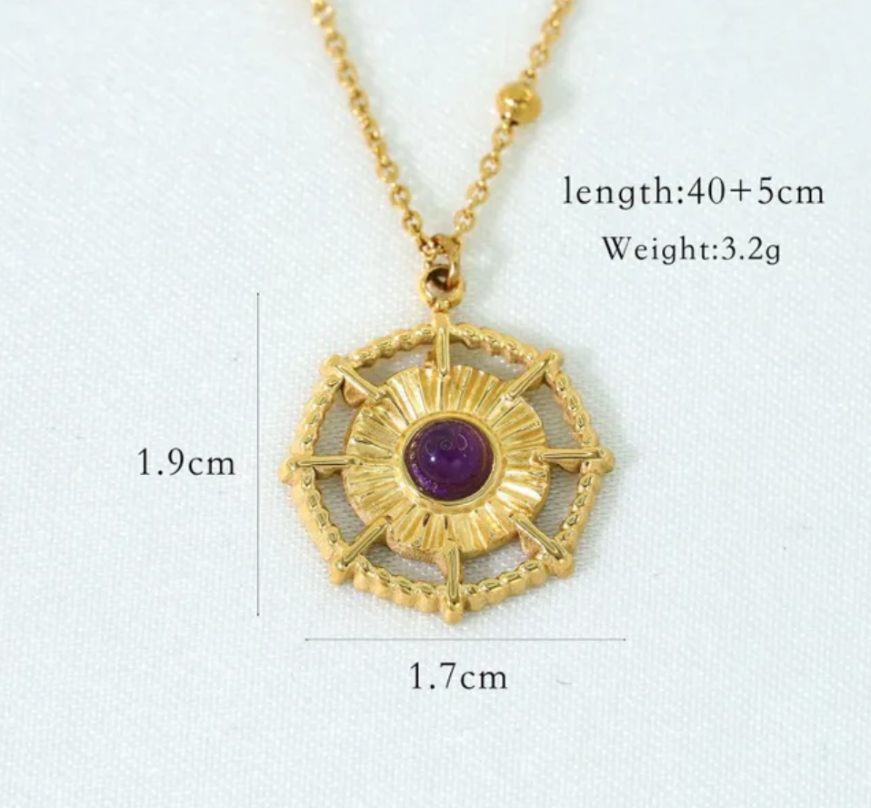 Necklace  Amethyst Assorted Styles (NK16) 14K GP - NON TARNISH