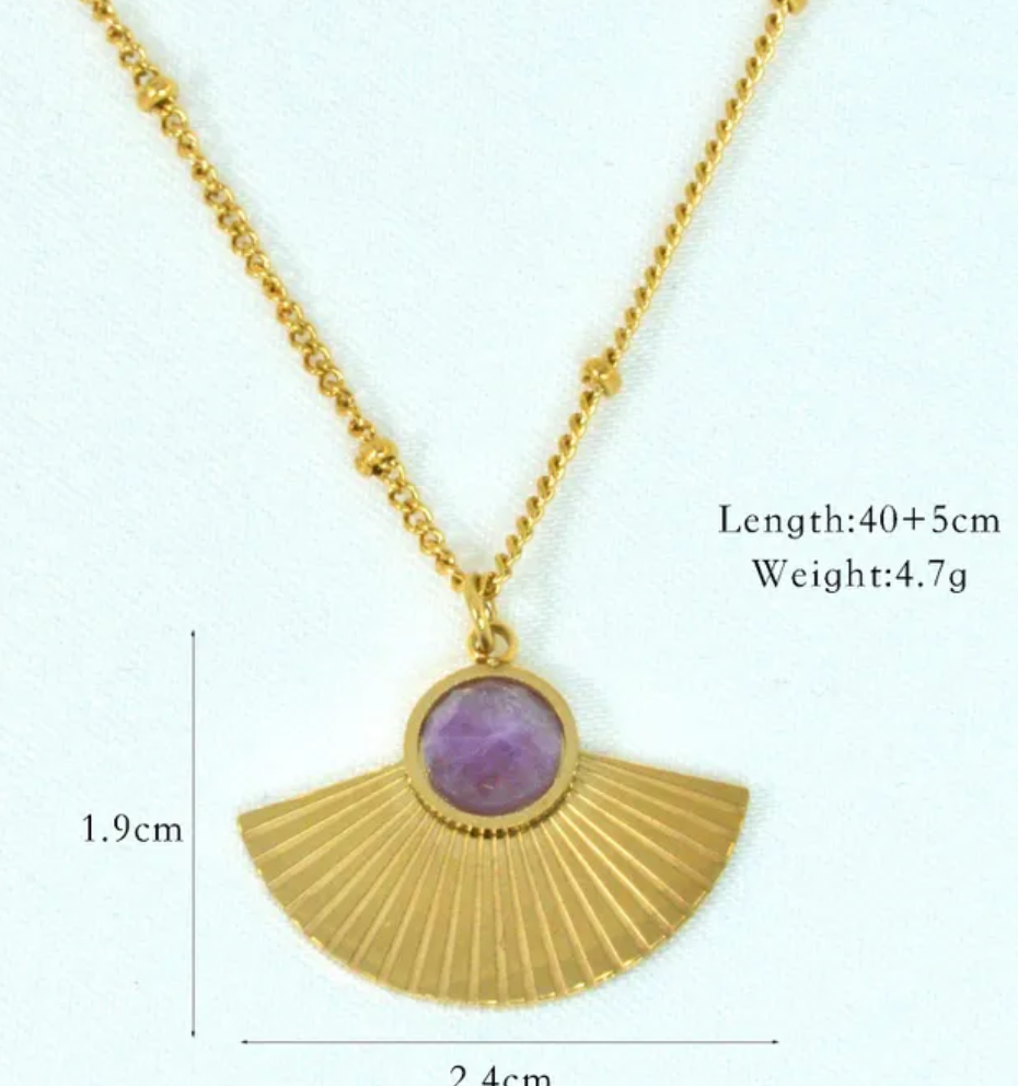 Necklace  Amethyst Assorted Styles (NK16) 14K GP - NON TARNISH