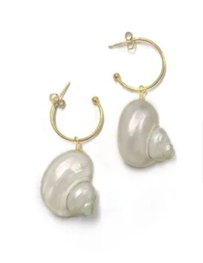 Earring Big Shell Drop 18K GP (ER33)