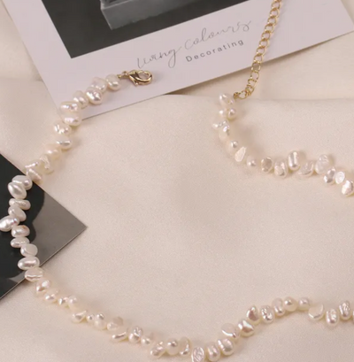 Necklace Fresh Water Pearl Vintage 18K GP(NK30)