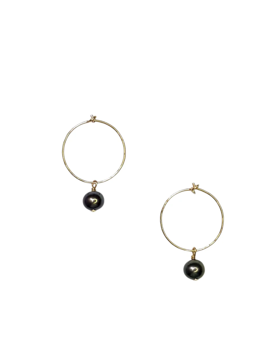 Earrings Perfect Hoops Pearl 14K Gold Fill -NON TARNISH - ASSORTED PEARL