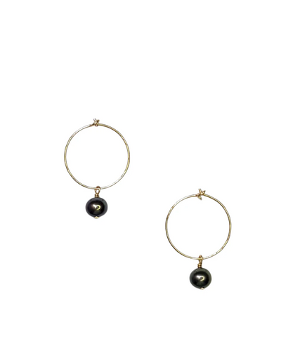 Earrings Perfect Hoops Pearl 14K Gold Fill -NON TARNISH - ASSORTED PEARL